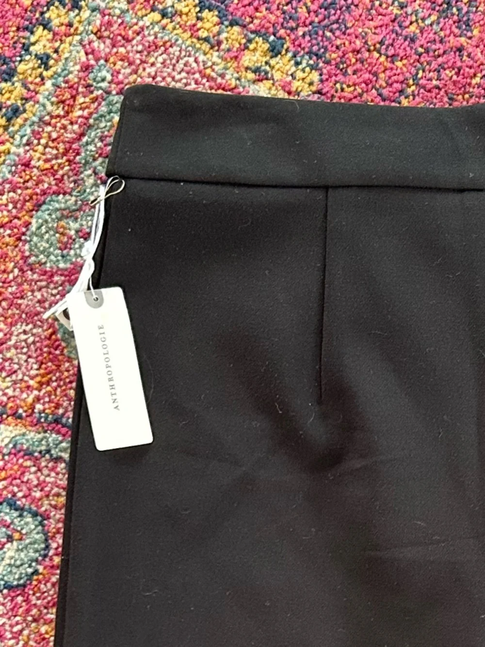 NWT Anthropologie | Women’s Black Crystal Crop High Rise Wide Leg Pants Size 2